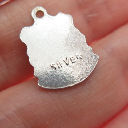 925 Sterling Silver Vintage Enamel Windermere Coat of Arms Minimalist Pendant