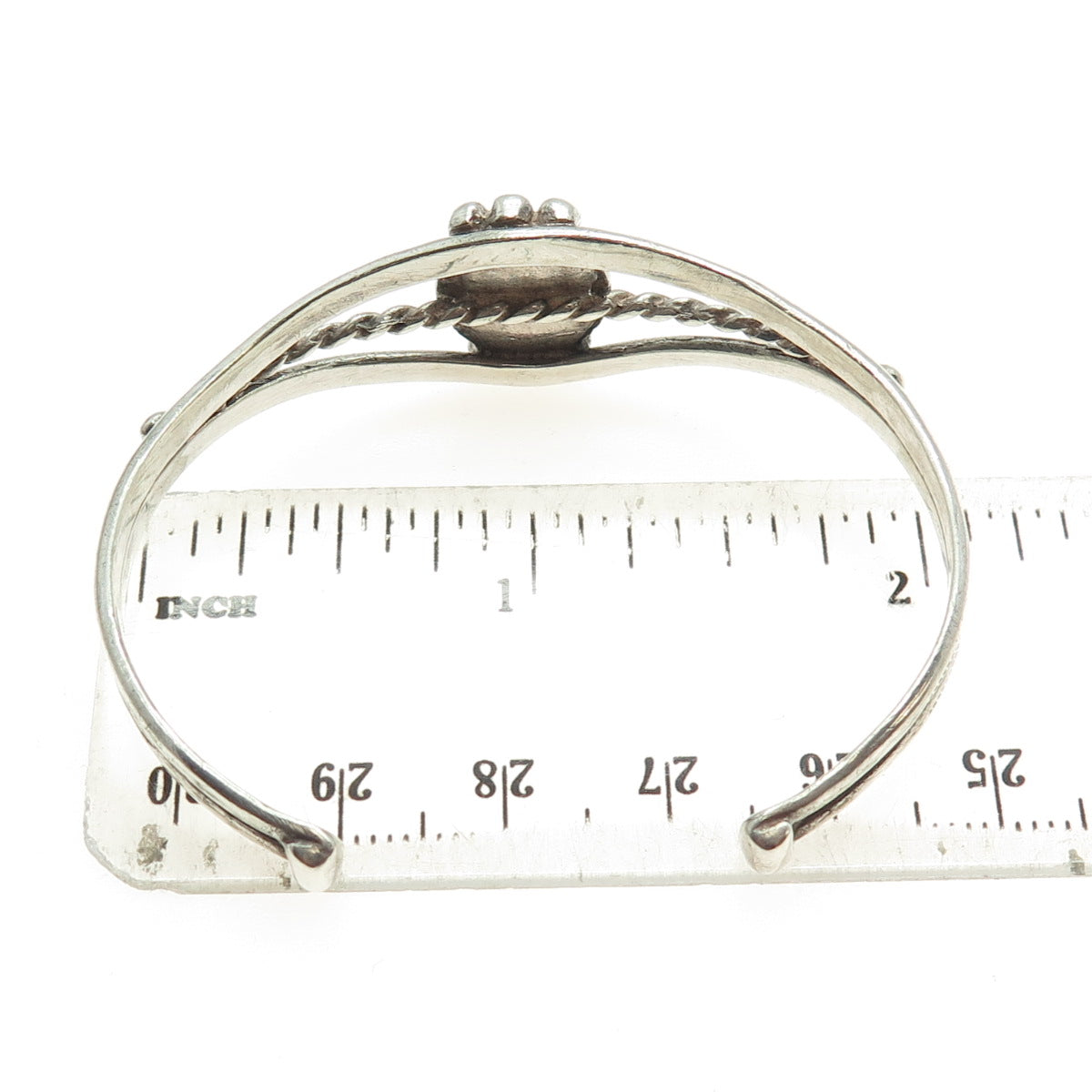 Old Pawn 925 Sterling Silver Vintage Kingman Turquoise Adjustable Bracelet 5.75"