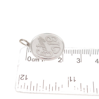 BEAU 925 Sterling Silver Vintage Exciting 19 Round Tag Charm Pendant