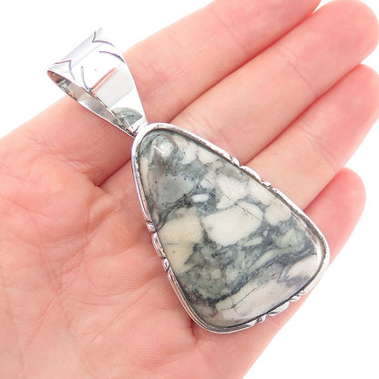 Jay King Desert Rose 925 Sterling Silver Vintage Real Jasper Modernist Pendant