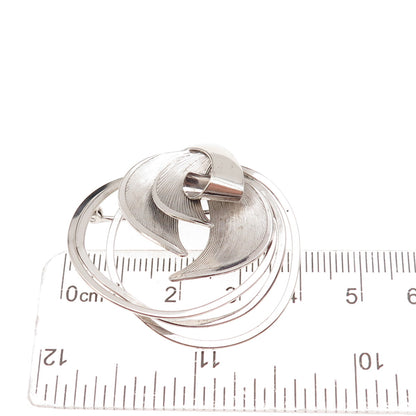 Carl Art 925 Sterling Silver Vintage Modernist Floral Pin Brooch