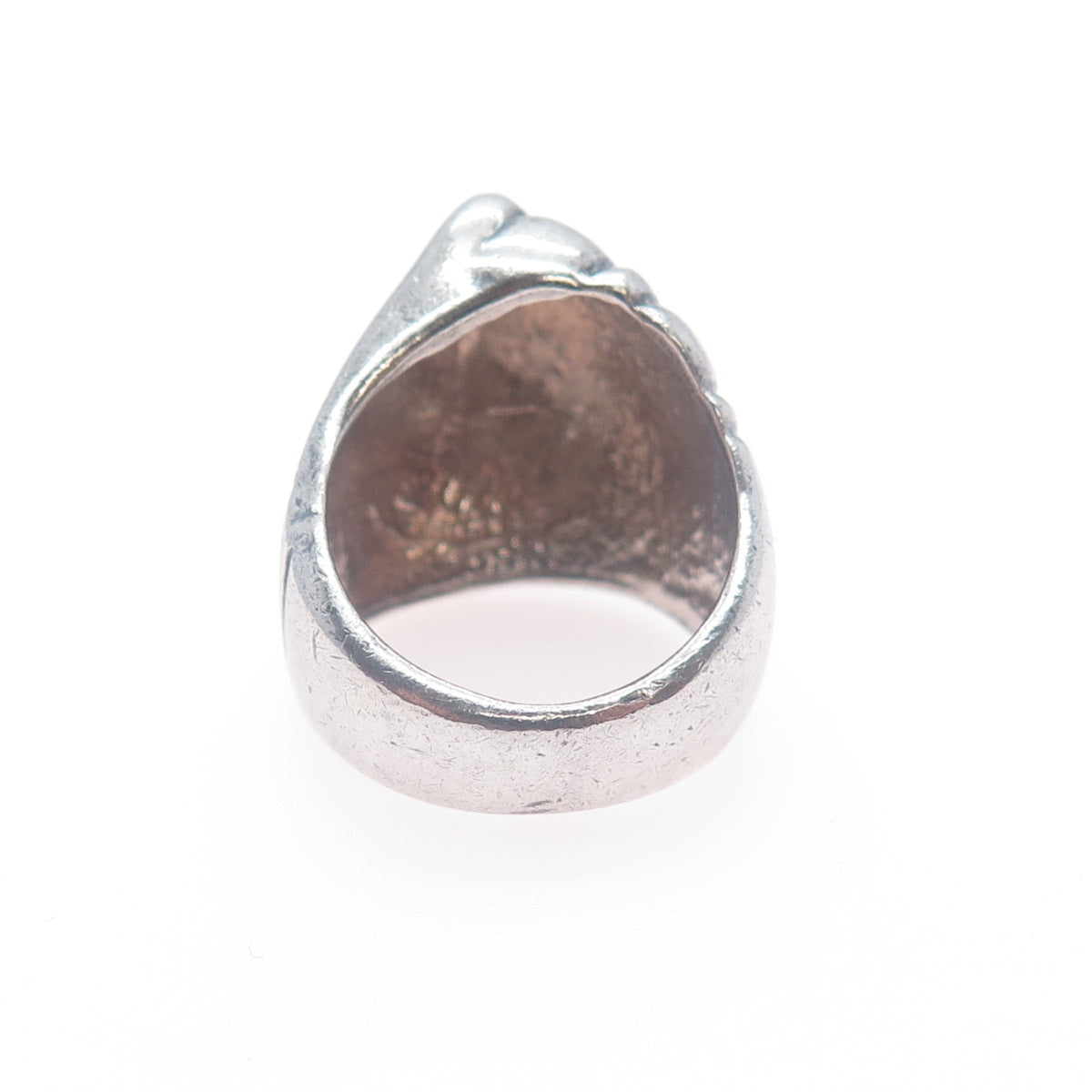 925 Sterling Silver Vintage Modernist Oxidized Ring Size 7.5