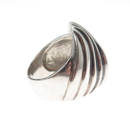 925 Sterling Silver Vintage Modernist Flame Ring Size 6.5