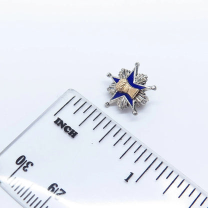 925 Sterling Silver Gold Filled Vintage Leavens Patrons of Husbandry Brooch