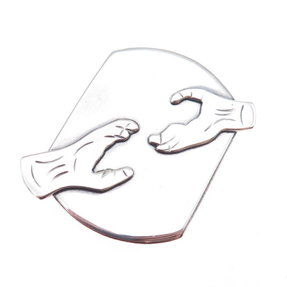 Kathy Walters 925 Sterling Silver Vintage The Creation of Adam Oxidized Brooch