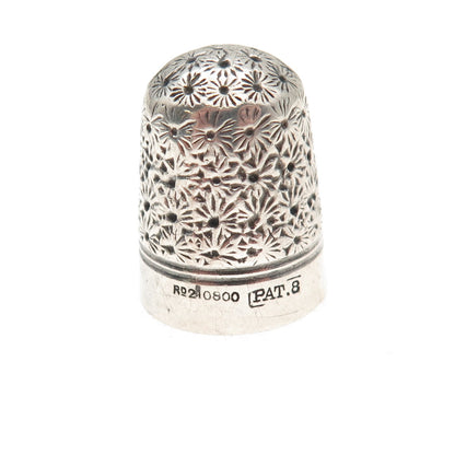 Ketcham & Mcdougall 925 Sterling Silver Antique Art Deco Daisy Sewing Thimble