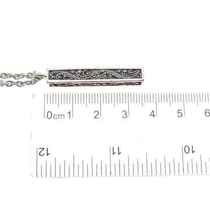 LOIS HILL 925 Sterling Silver Vintage Granulated Scroll Cable Chain Necklace 18"