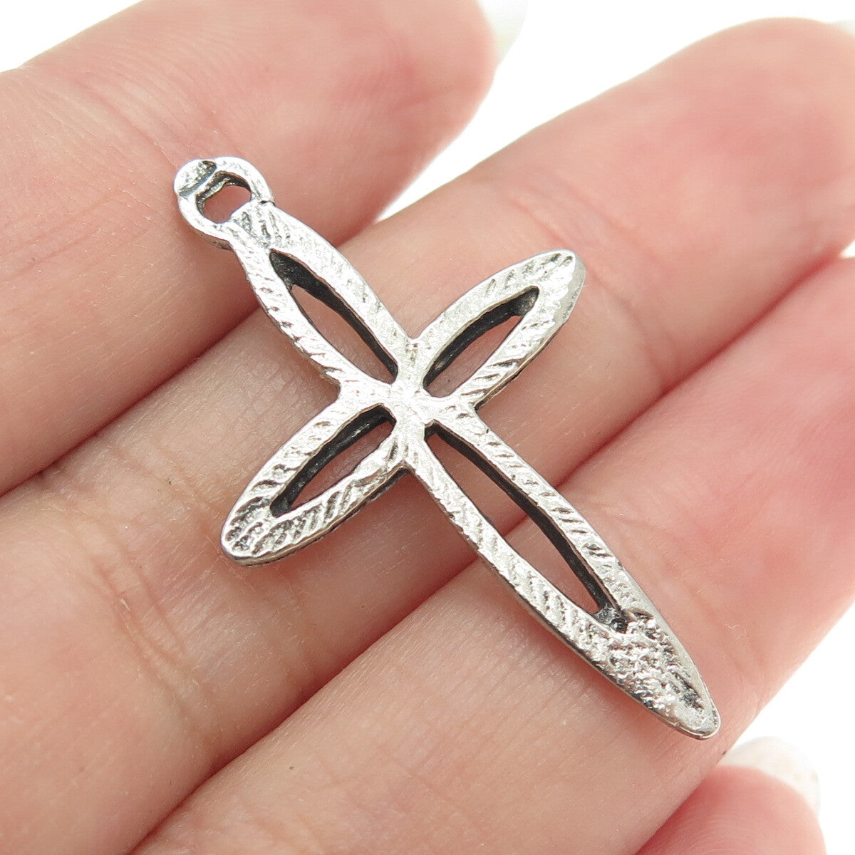 925 Sterling Silver Vintage Cross Religious Pendant