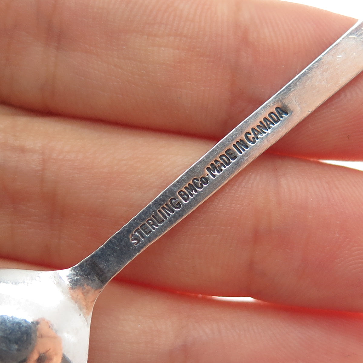 BREADNER CO. 925 Sterling Antique Enamel Canada From Sea To Sea Coffee Spoon