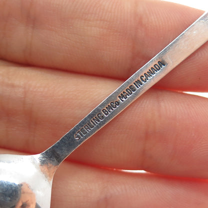 BREADNER CO. 925 Sterling Antique Enamel Canada From Sea To Sea Coffee Spoon