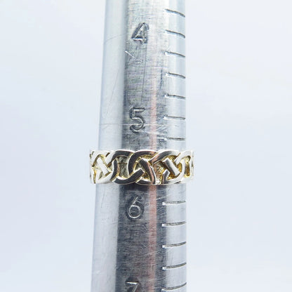 925 Sterling Silver Vintage Celtic Band Ring Size 5.5