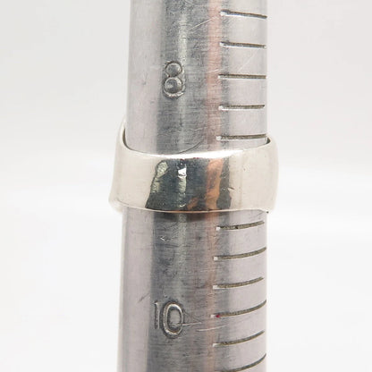 925 Sterling Silver Vintage Spain Modernist Wide Ring Size 9.25
