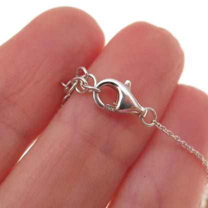 Heidi Klum 925 Sterling Silver 4-Leaf Clover Station Chain Necklace 36"