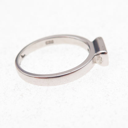 925 Sterling Silver Vintage Baguette-Cut Green C Z Ring Size 5.75
