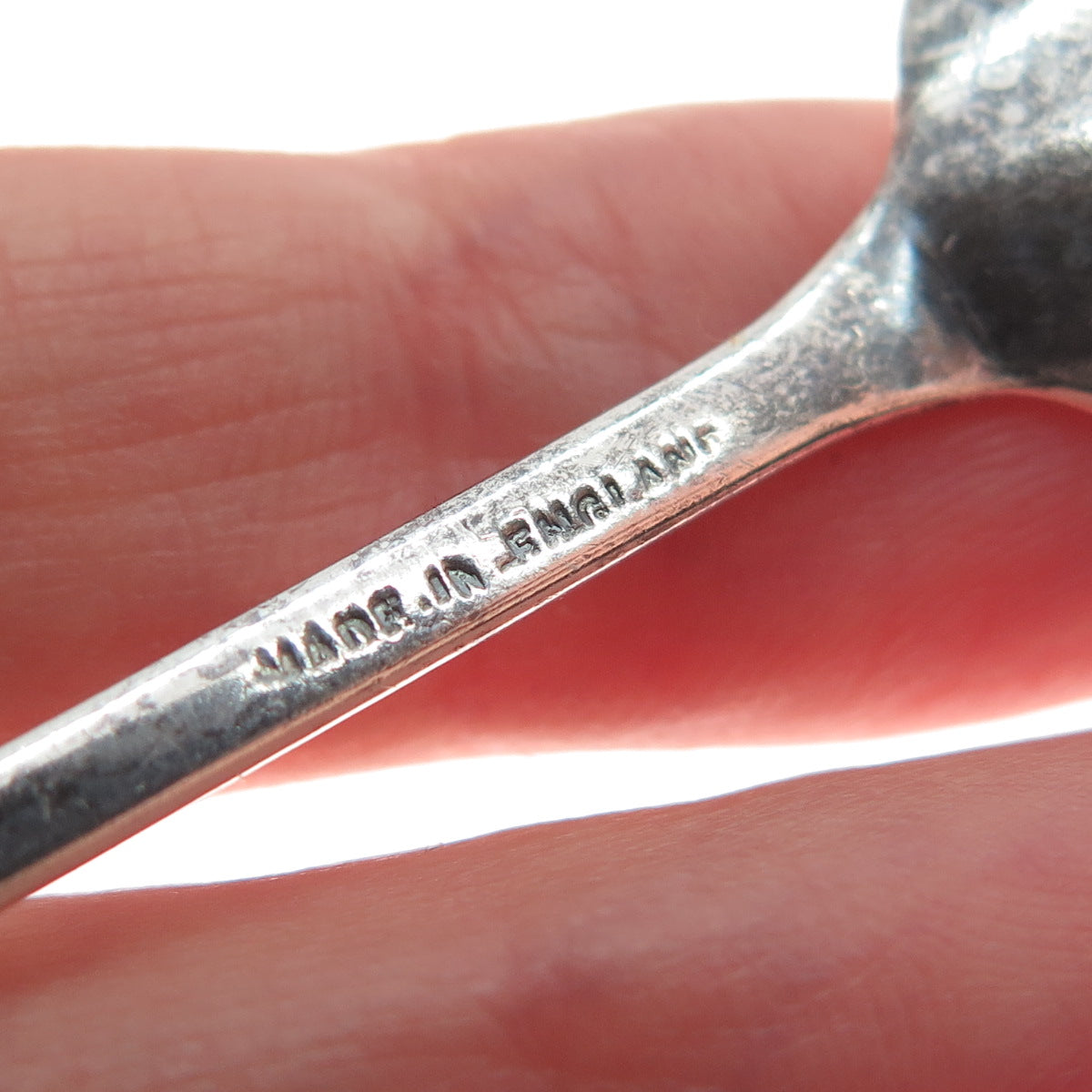 TURNER & SIMPSON 925 Sterling Vintage 1958 Birmingham Enamel Clover Coffee Spoon