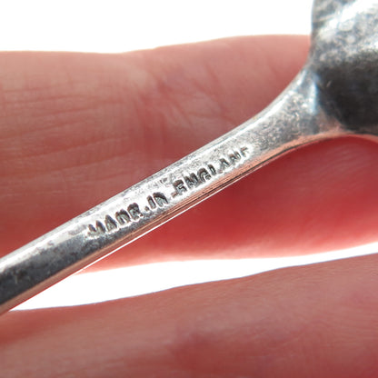 TURNER & SIMPSON 925 Sterling Vintage 1958 Birmingham Enamel Clover Coffee Spoon