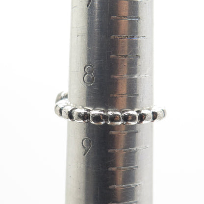PANDORA 925 Sterling Silver Clear Crystal Beaded Ring Size 8.5
