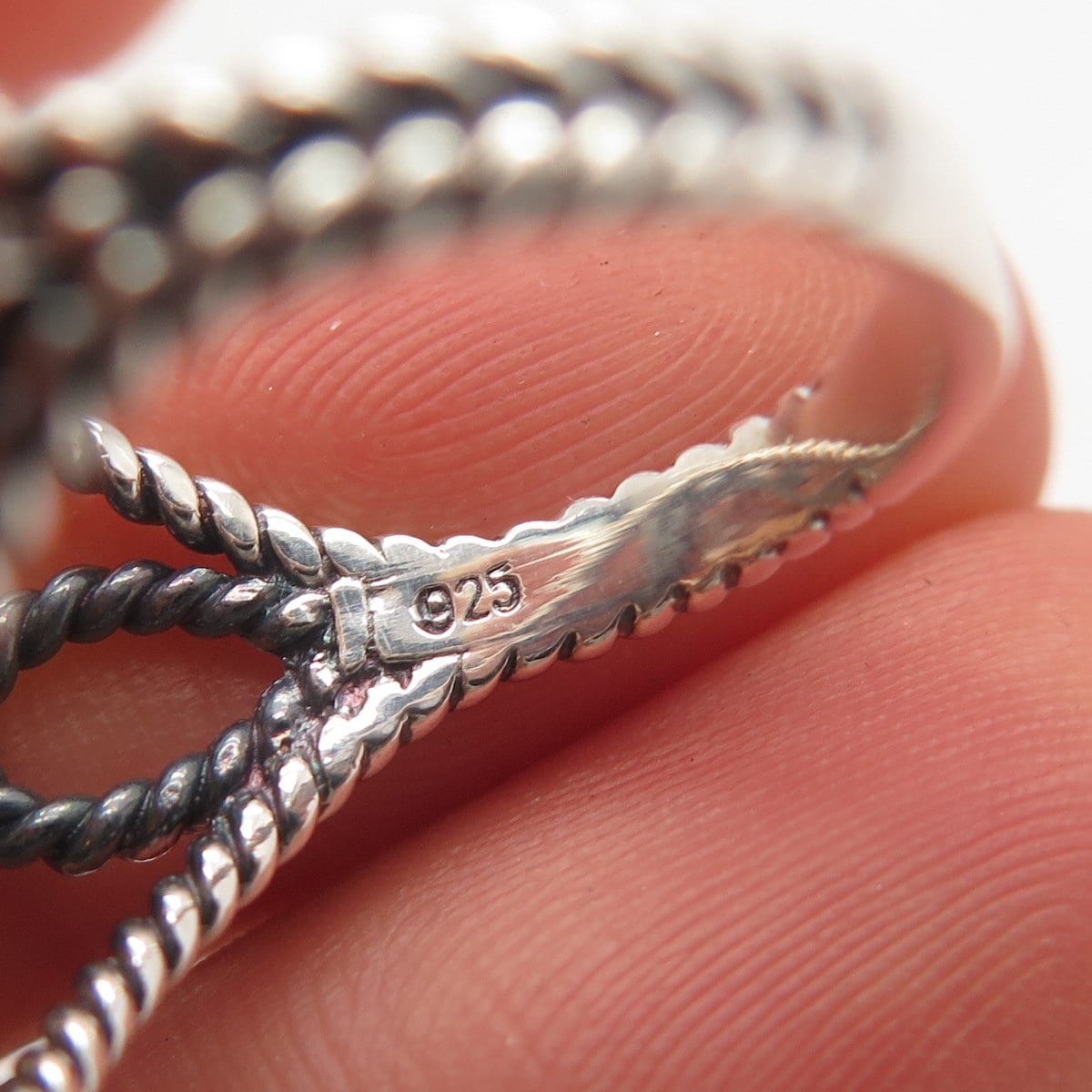 925 Sterling Silver Vintage Champagne C Z Twisted Ring Size 6.75