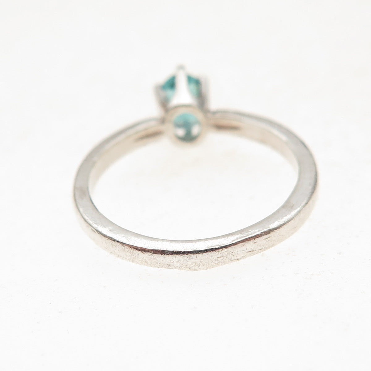 Tommy Long 925 Sterling Silver Vintage Real Oval-Cut Blue Spinel Ring Size 4.5