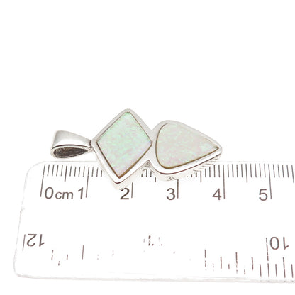 PB Paul Brackna 925 Sterling Silver Vintage Real Opal Modernist Charm Pendant