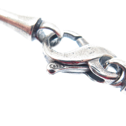 925 Sterling Silver Vintage Bamboo Bar Chain Oxidized Necklace 18"