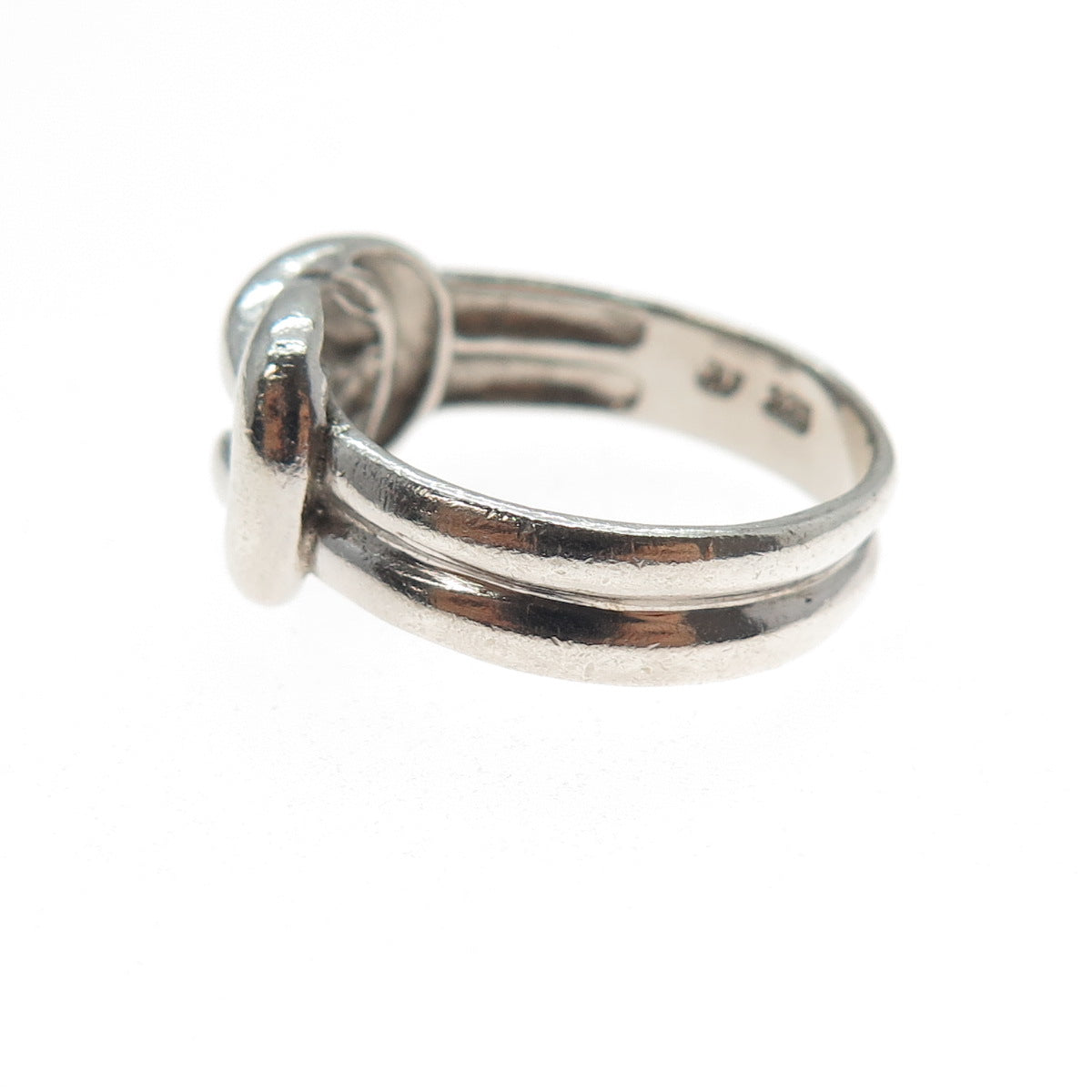 CHAPAL ZENRAY 925 Sterling Silver Vintage Love Mariner Knot Oxidized Ring Size 8