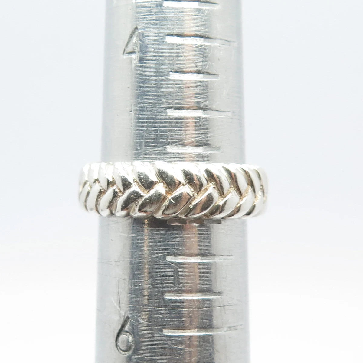 925 Sterling Silver Vintage Braided Band Ring Size 5.25