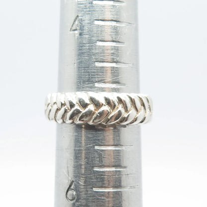 925 Sterling Silver Vintage Braided Band Ring Size 5.25