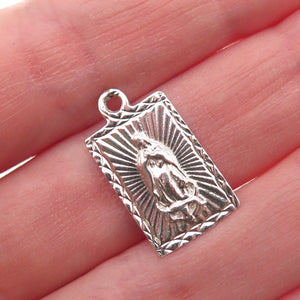 925 Sterling Silver Vintage St. Mary Religious Mini Charm Pendant