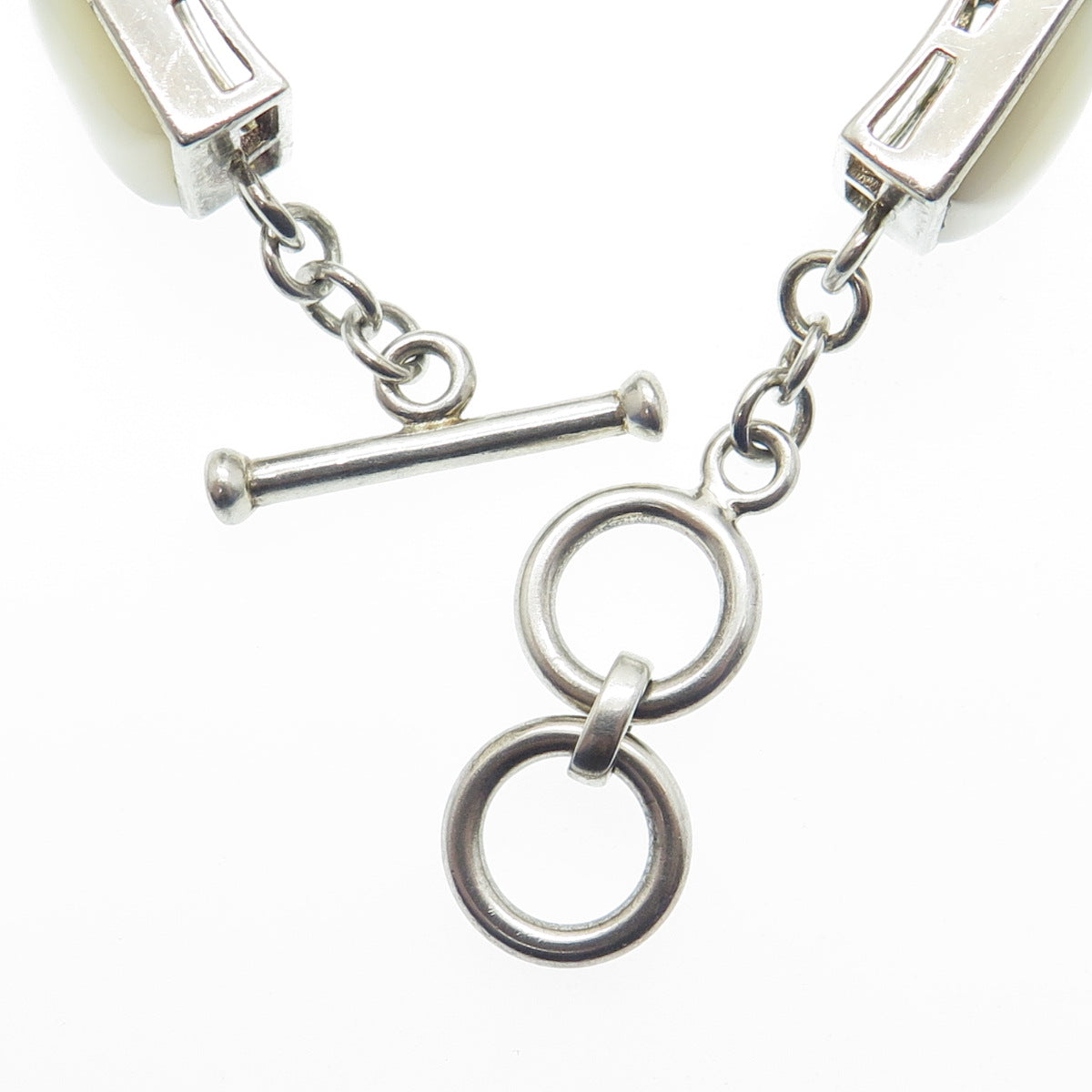 WHITNEY KELLY Sterling Silver Vintage Agate Turquoise Lapis MOP Bracelet 7-7.25"