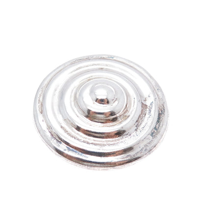 925 Sterling Silver Vintage Mexico Modernist Disc Oxidized Pin Brooch