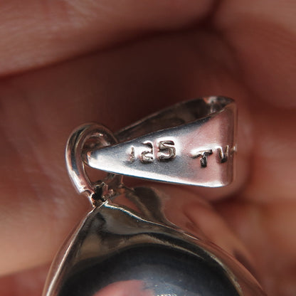 925 Sterling Silver Vintage Mexico Modernist Puffy Charm Pendant