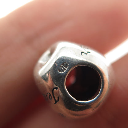 REFLECTION BEADS 925 Sterling Silver C Z #1 Teacher Apple Slide Bead Charm