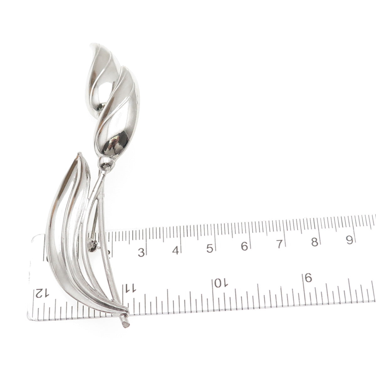 Goldman Kolber & Old Crest 925 Sterling Silver Vintage Lily Flower Pin Brooch