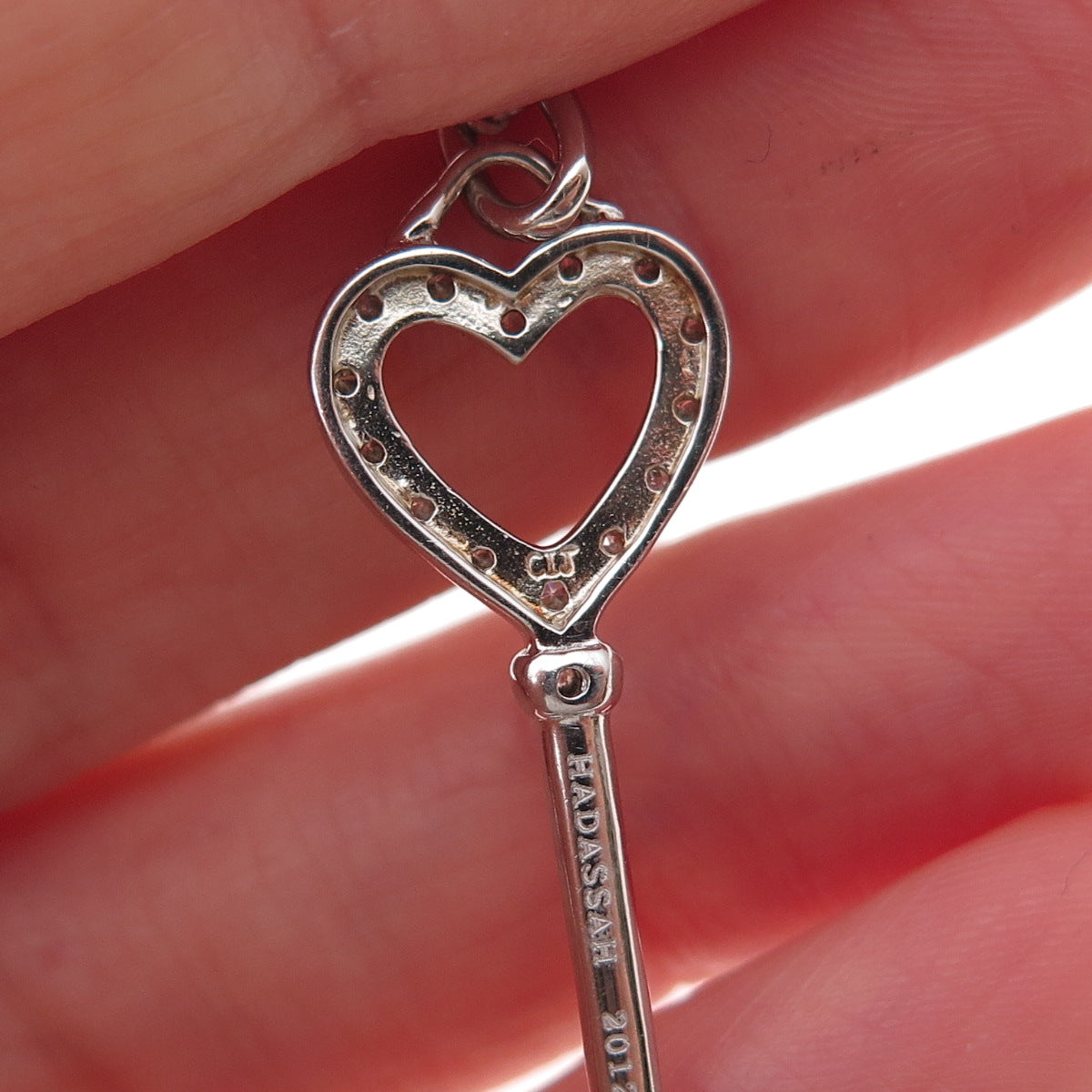 Hadassah 925 Sterling Silver 2012 Round-Cut C Z Ket Cable Chain Necklace 18"
