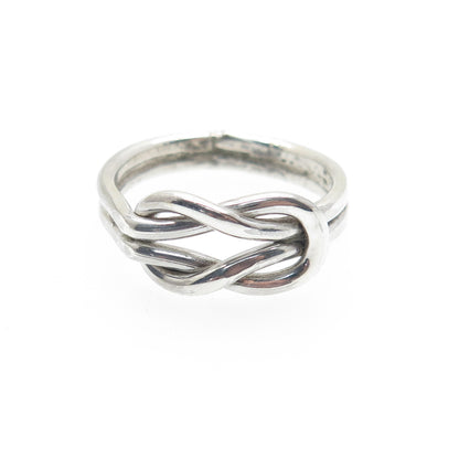 925 Sterling Silver Vintage Mexico Mariner Love Knot Ring Size 5