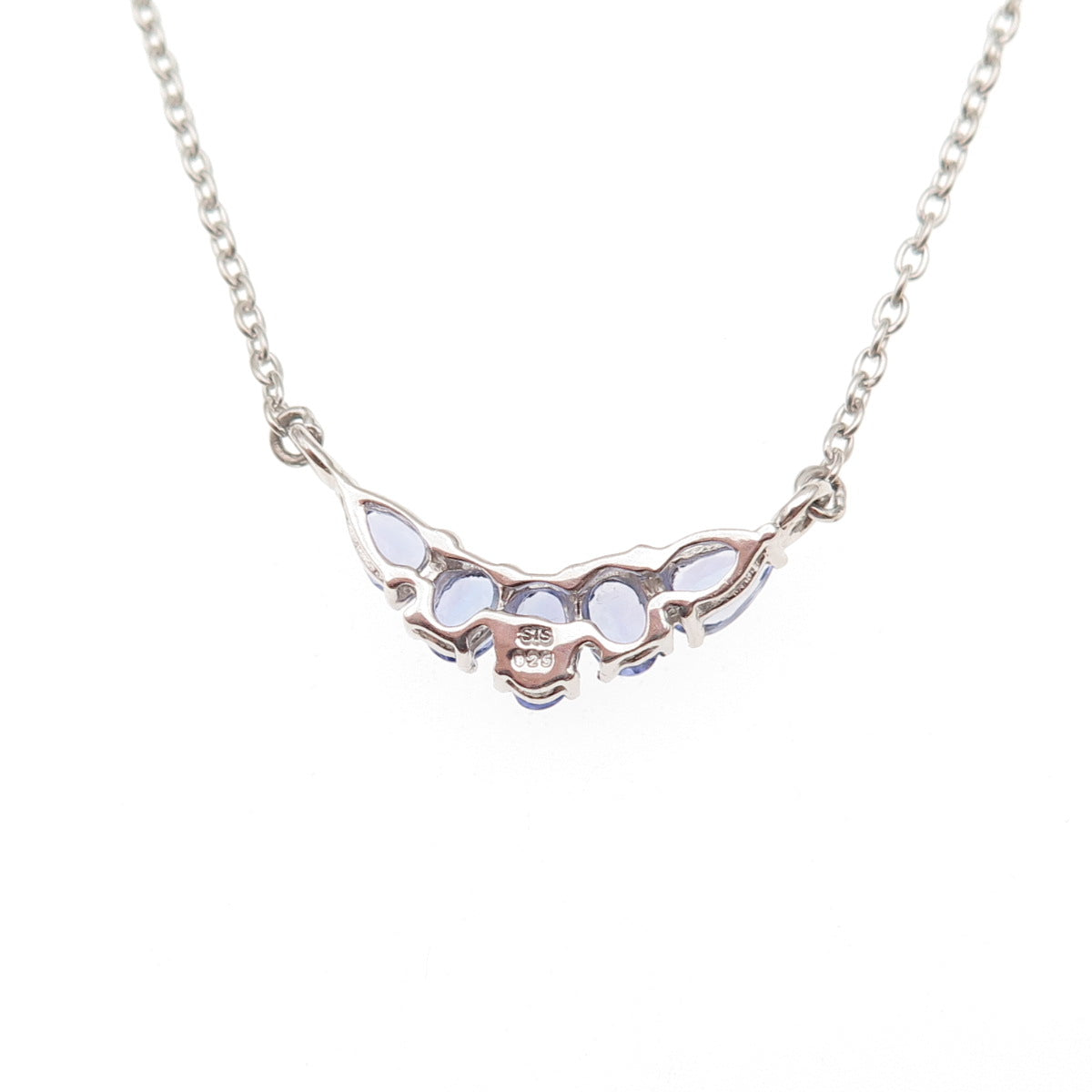 Chuck Clemency 925 Sterling Silver Real Tanzanite Cable Chain Necklace 18"