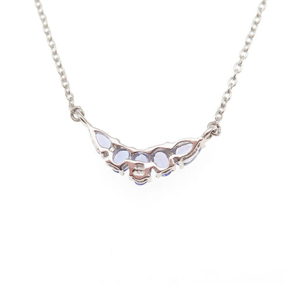 Chuck Clemency 925 Sterling Silver Real Tanzanite Cable Chain Necklace 18"