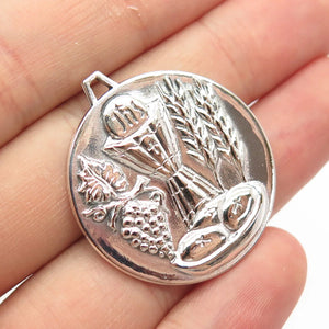 925 Sterling Silver Vintage First Holy Communion Symbol Pendant