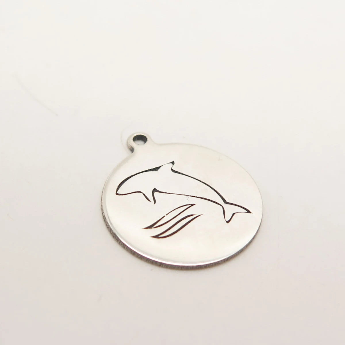 925 Sterling Silver USA Two In Town Dolphin Charm Pendant