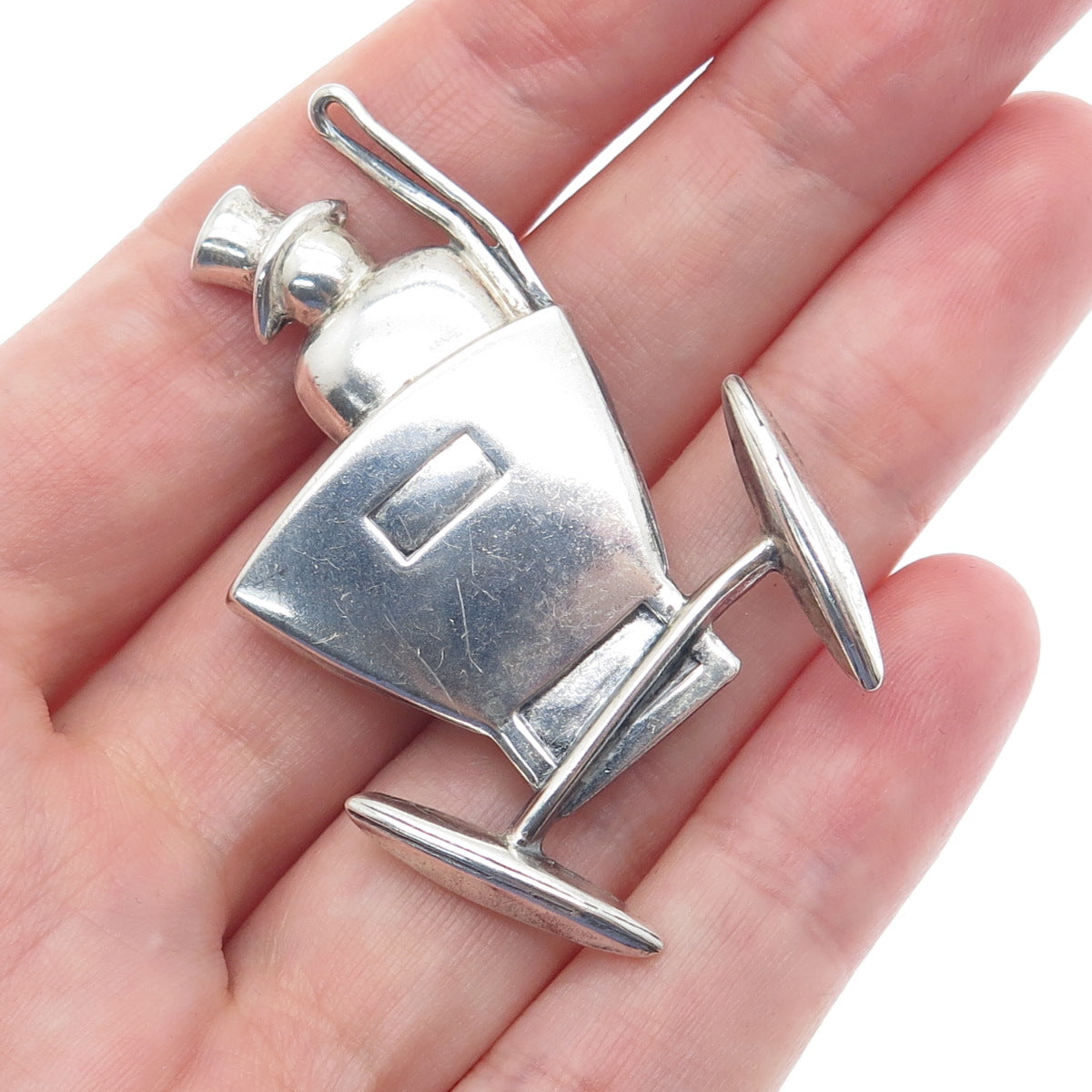 JEWELART 925 Sterling Silver Vintage Man in the Carriage Pin Brooch