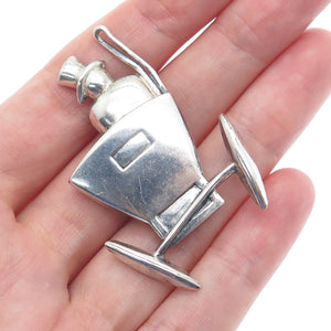 JEWELART 925 Sterling Silver Vintage Man in the Carriage Pin Brooch