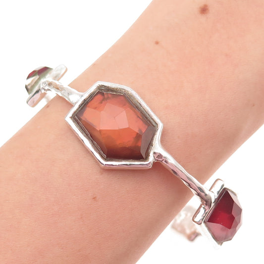 IPPOLITA 925 Sterling Silver Real Doublet MOP Rock Candy Bangle Bracelet 7.75"