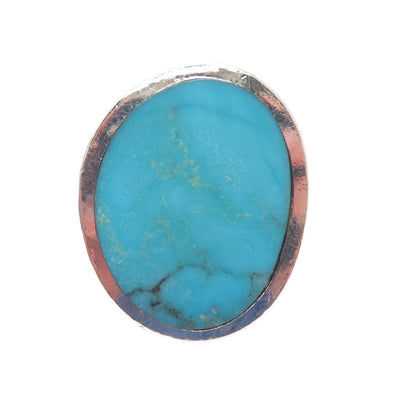 Old Pawn Sterling Silver Vintage Southwestern Turquoise Tribal Ring Size 4.25