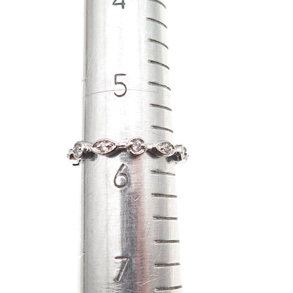 925 Sterling Silver Round-Cut C Z All Around Band Ring Size 5.75