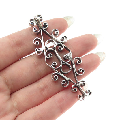 925 Sterling Silver Vintage Mexico Modernist Pendant