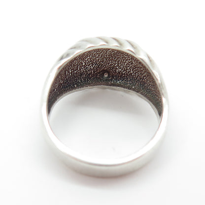 J. ESPOSITO 925 Sterling Silver Vintage Ribbed Ring Size 6.25