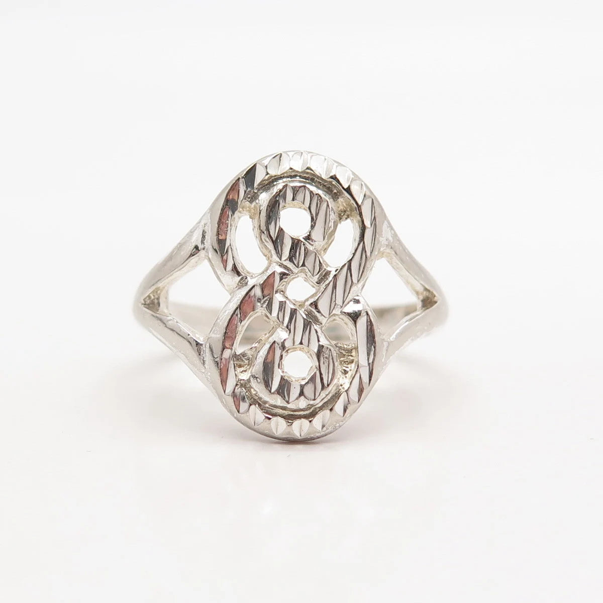925 Sterling Silver Vintage Modernist Ring Size 7