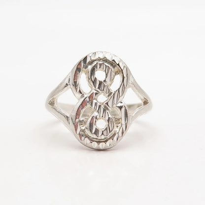 925 Sterling Silver Vintage Modernist Ring Size 7