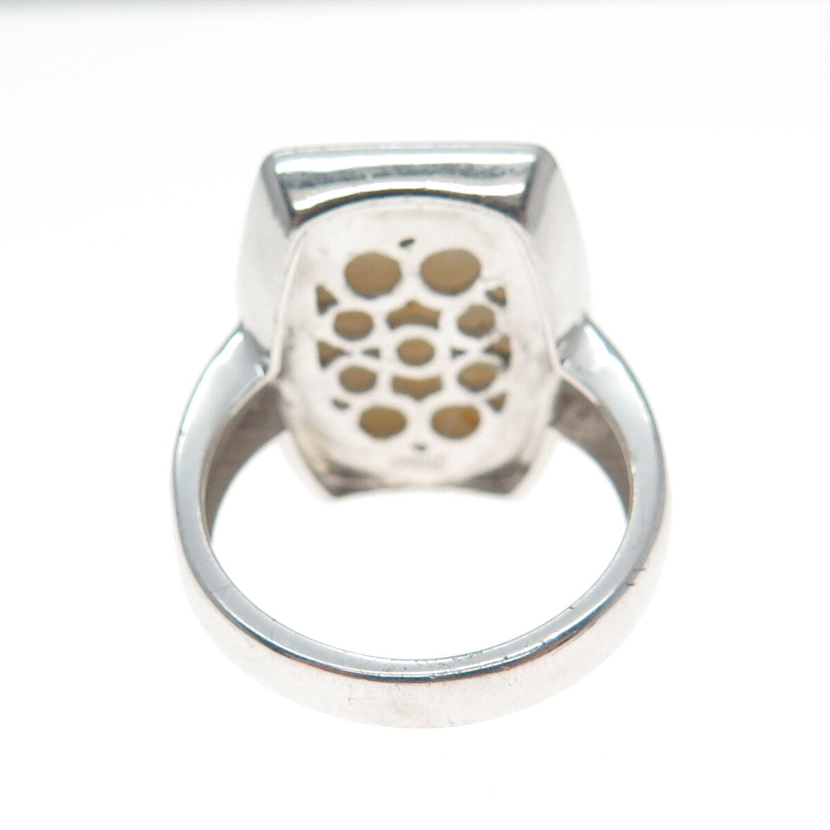 JH YOUNG 925 Sterling Silver Real Druzy Modernist Ring Size 8.25
